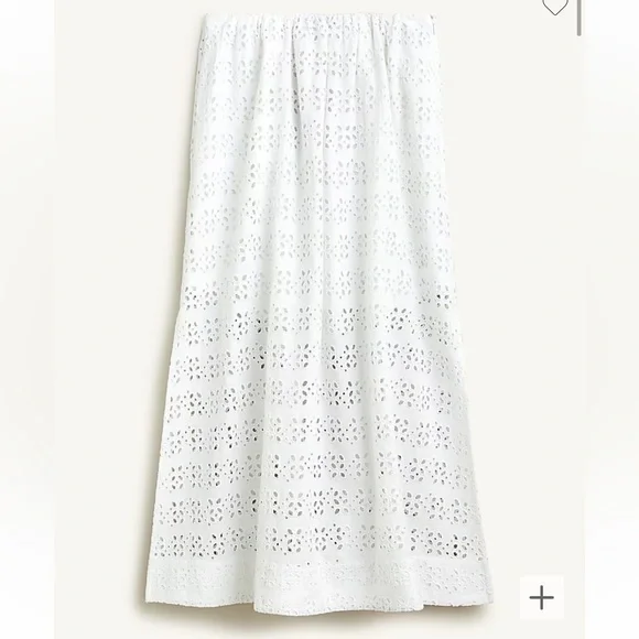 J. Crew Linen-blend Maxi Skirt In Eyelet White 8 - Picture 3 of 9